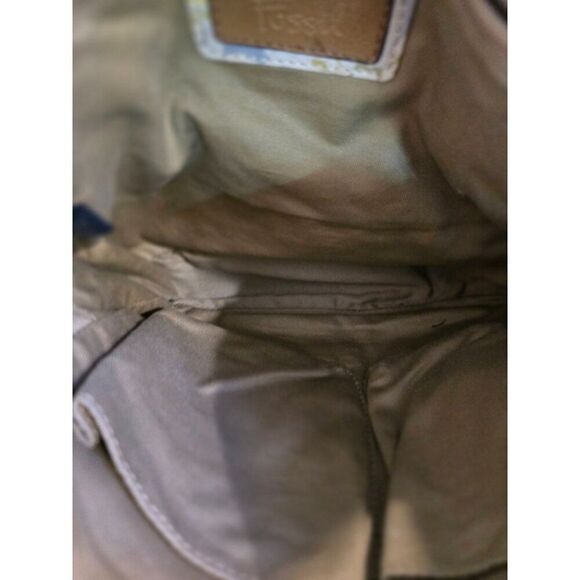 Fossil Brand Floral Print Crossbody Bag Adjustable Strap Multiple Pocket Vintage - Picture 9 of 13